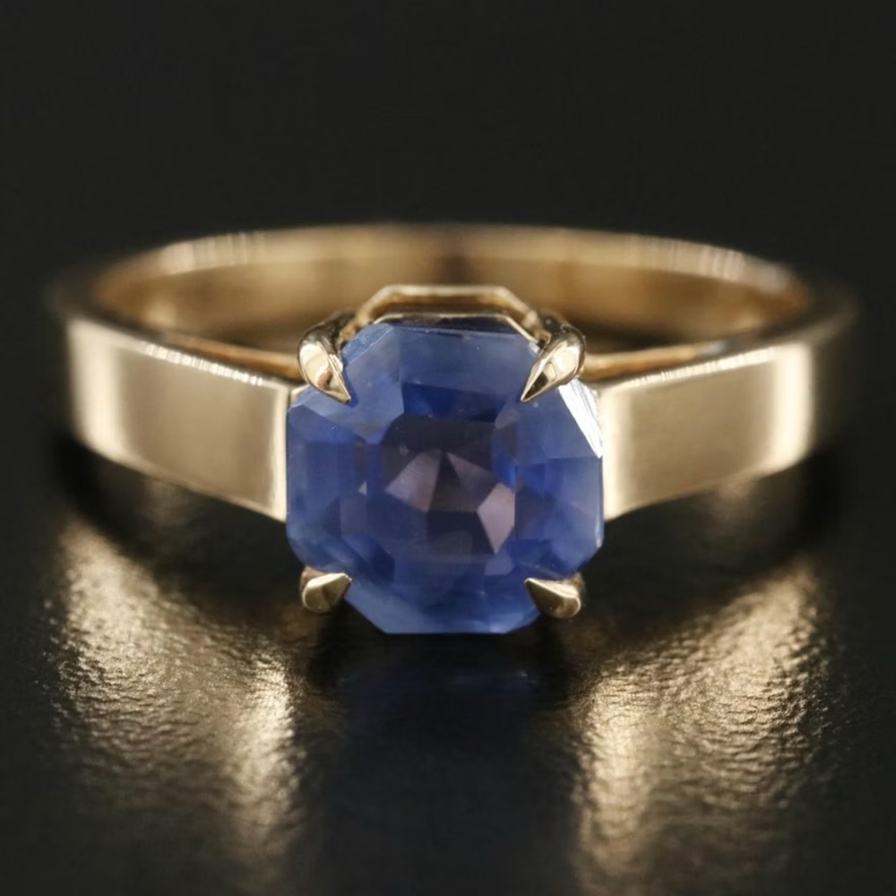 18K 2.71 CT No Heat Ceylon Sapphire Solitaire Ring with GIA Report